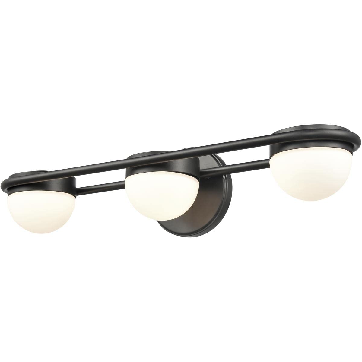 Elk Home Nelly 3-Light Vanity Light, Matte Black Finish, Opal Glass, Modern Style