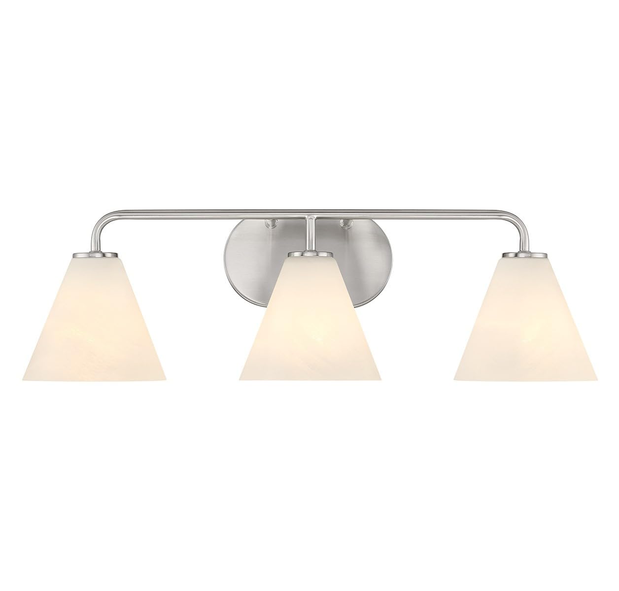 Savoy House 8-2988-3-SN Blair Traditional Vintage White Strie Glass Bathroom Vanity Wall Light, 3-Light 180 Total Watts, 8 H x 2