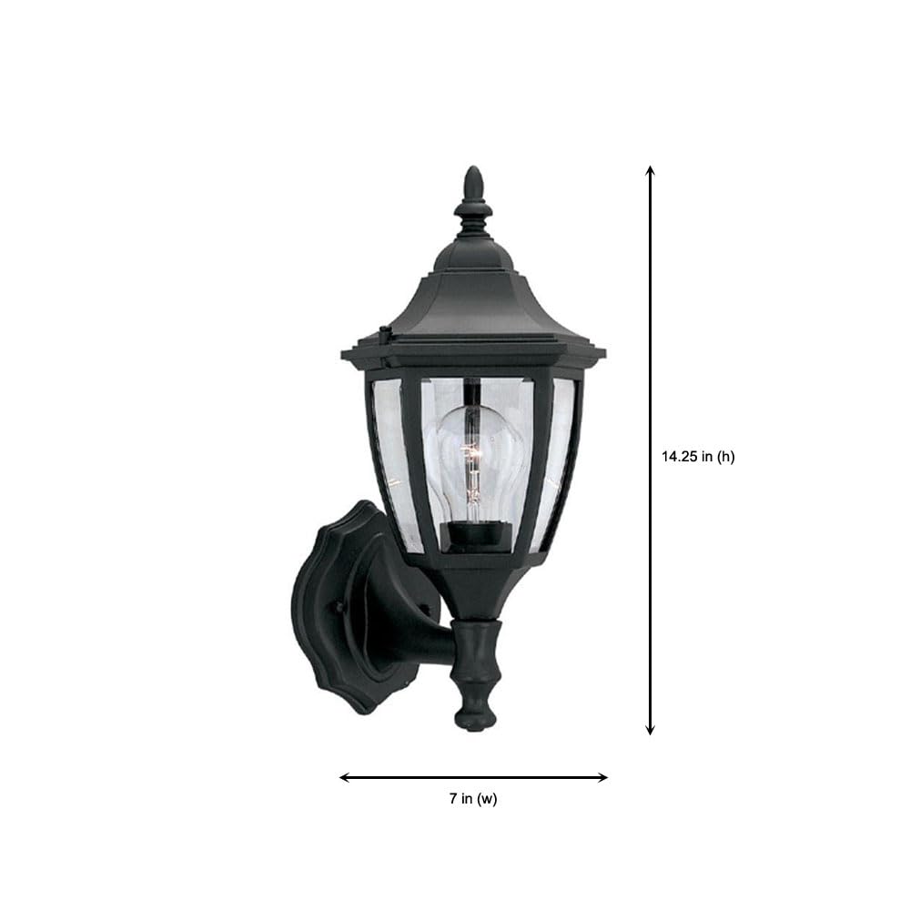 DESIGNERS FOUNTAIN 1-Light Exterior Wall Lantern, White Aluminum, Model 2462-WH, Clear Beveled Glass