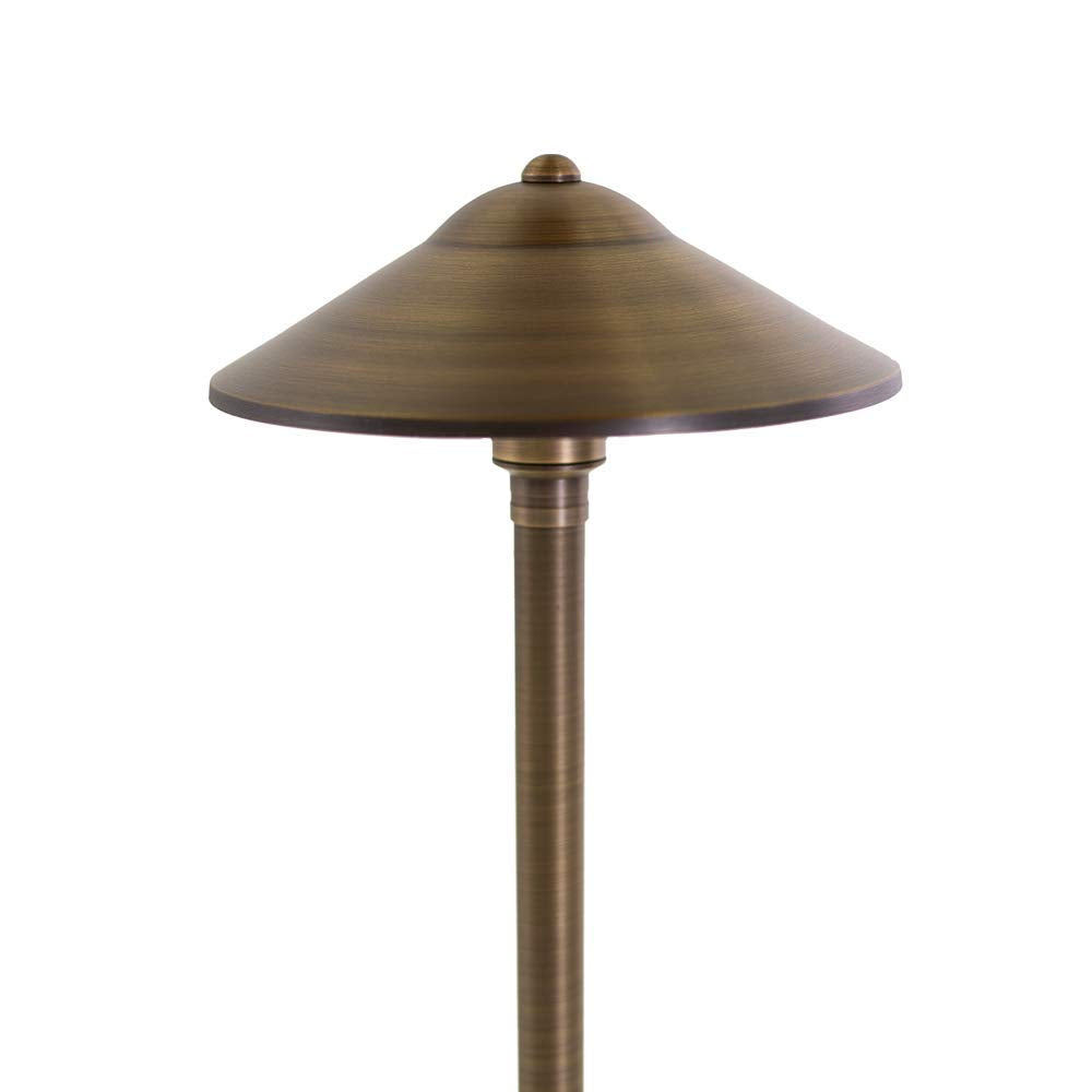 VOLT Max Spread Path Light - 12V Solid Cast Brass, 25in Tall, 9in Shade, Bronze Finish for Outdoor Landscaping