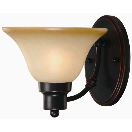 Hardware House Bath Wall Lighting Fixture, 1 Light, Oil Rubbed Bronze, 7-1/4inx7-3/4in, Model 16-7147
