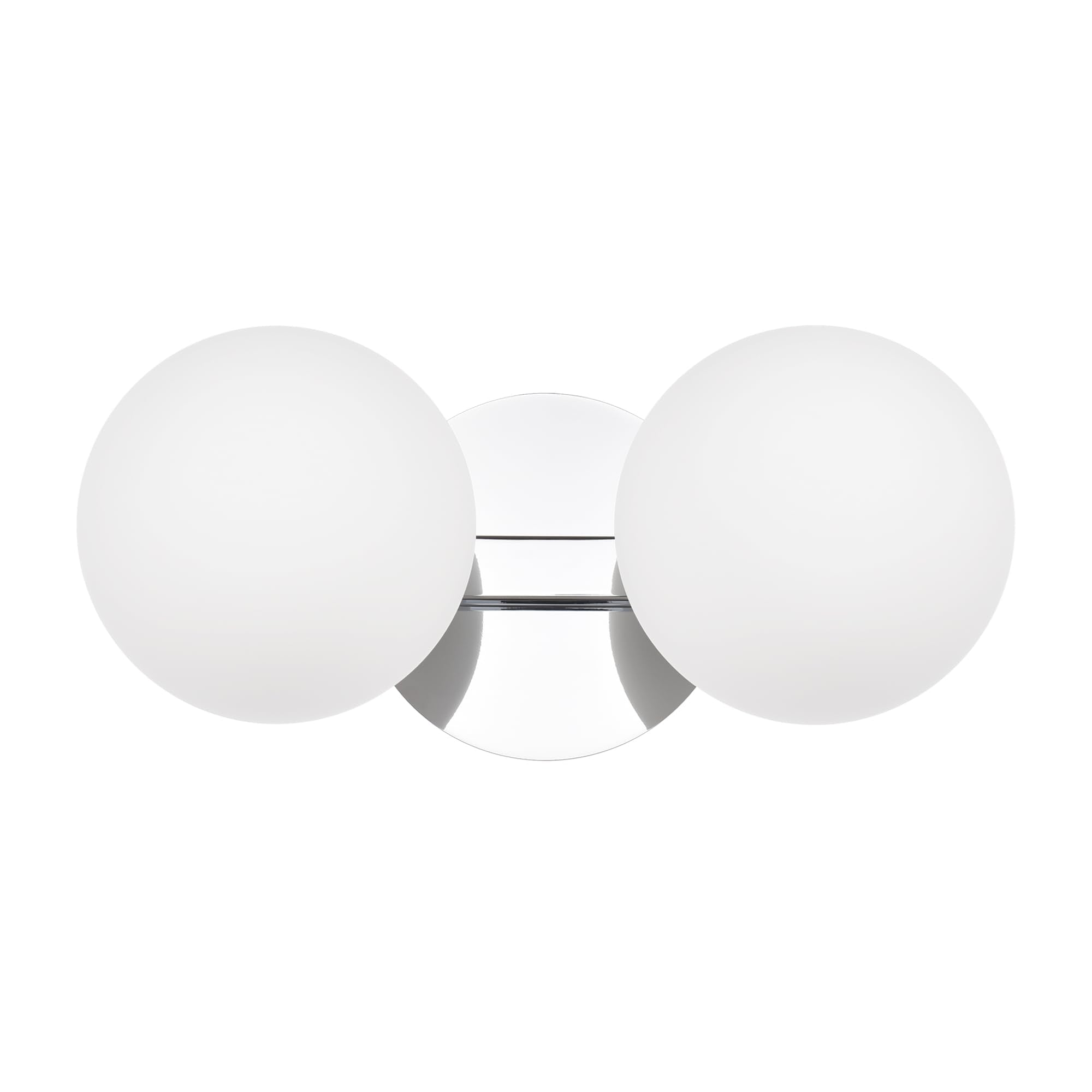 Hanaloa Bathroom Vanity Light Fixtures, Modern 2 Lights Globe Wall Sconce Lighting Chrome, Porch Wall Mount Light Fixture For Ba