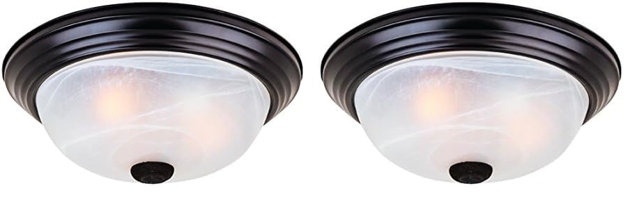 Designers Fountain 11 Inch 2-Light Flush Mount Ceiling Light Fixture, Oil Rubbed Bronze, 1257S-Orb-Al (Pack Of 2)
