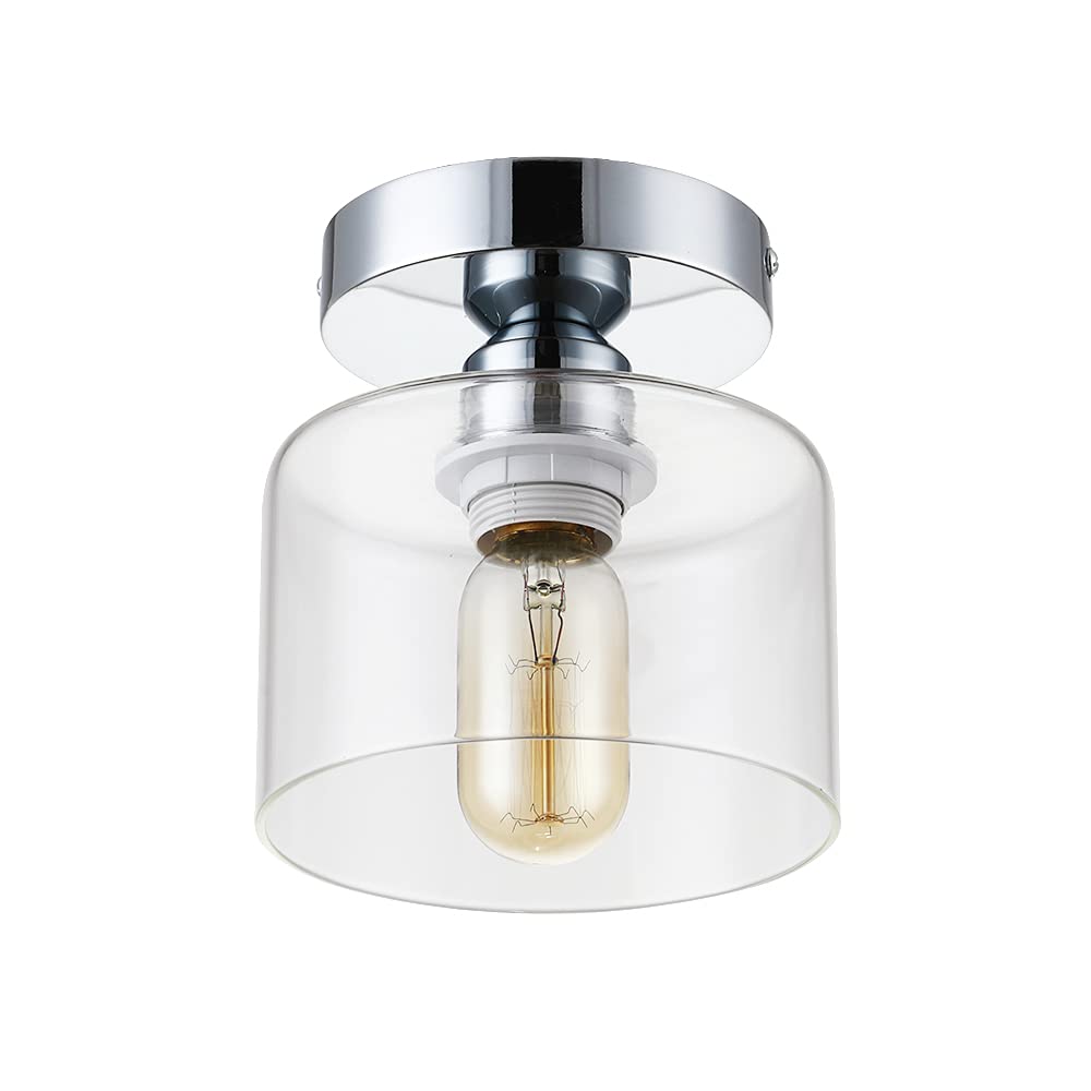 Modern Semi Flush Mount Ceiling Light, Rustic Ceiling Light Fixture for Closet, Hallway, Kitchen, Dining Room, Hallway, Farmhous