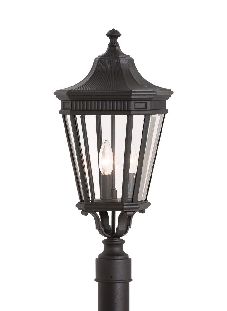 Feiss Lighting-Cotswold Lane-Three Light Outdoor Post Mount in Traditional Style-9.5 Inch Wide by 22.5 Inch High-Black F