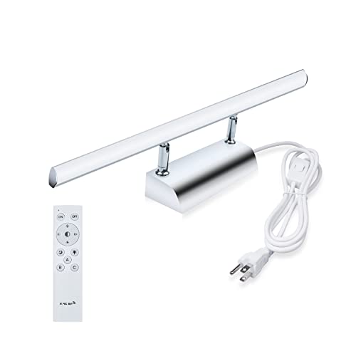 Bonlux 3 Color LED Bathroom Vanity Light 17 inch 7W, 3000K/ 4000K/ 6000K Adjustable Plug in Vanity Light with Remote Control Mem