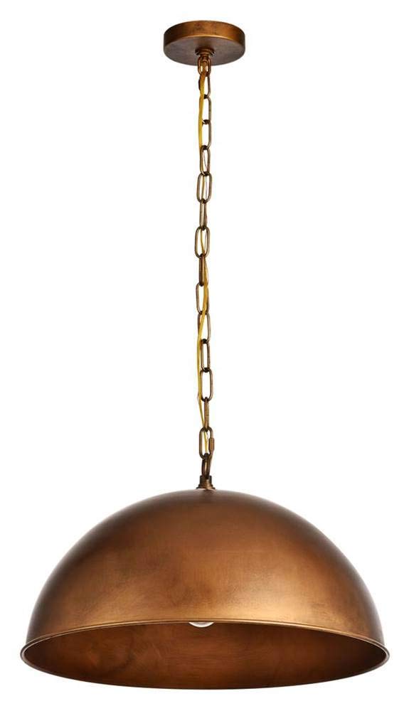 Elegant Lighting Ld6013D20 Merce Single Light 20'' Wide Pendant With An Aluminum, Manual Brass