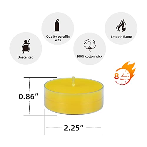 Zest Candle 12-Piece Tealight Candles, Mega Oversized Yellow s