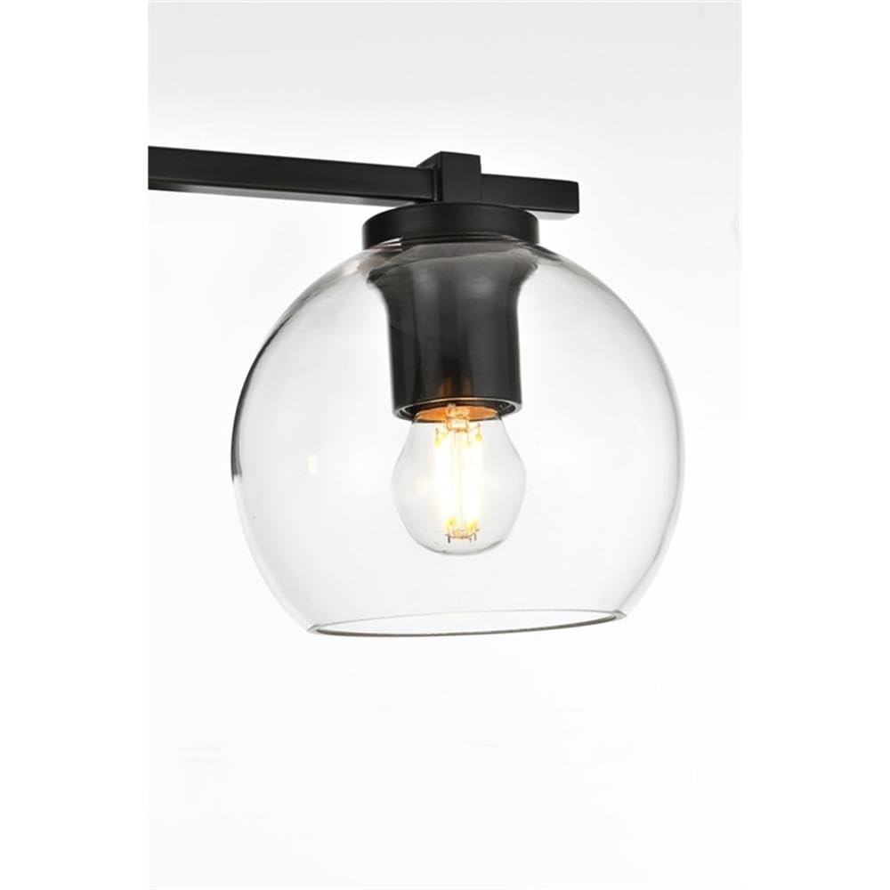 Living District Juelz 4-Light Iron & Glass Bath Sconce in Black/Clear