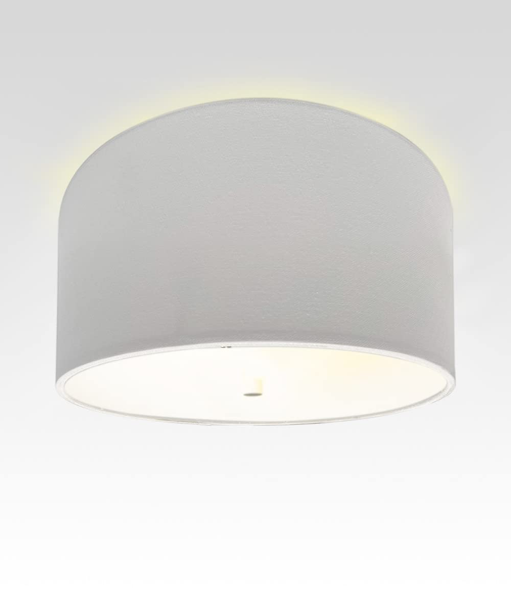 Moderne Flush Mount Conversion Kit 14 w White Hardback Drum Lampshade