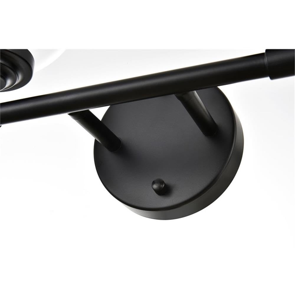 Living District Ingrid 4-Light Iron & Glass Bath Sconce in Black and Clear