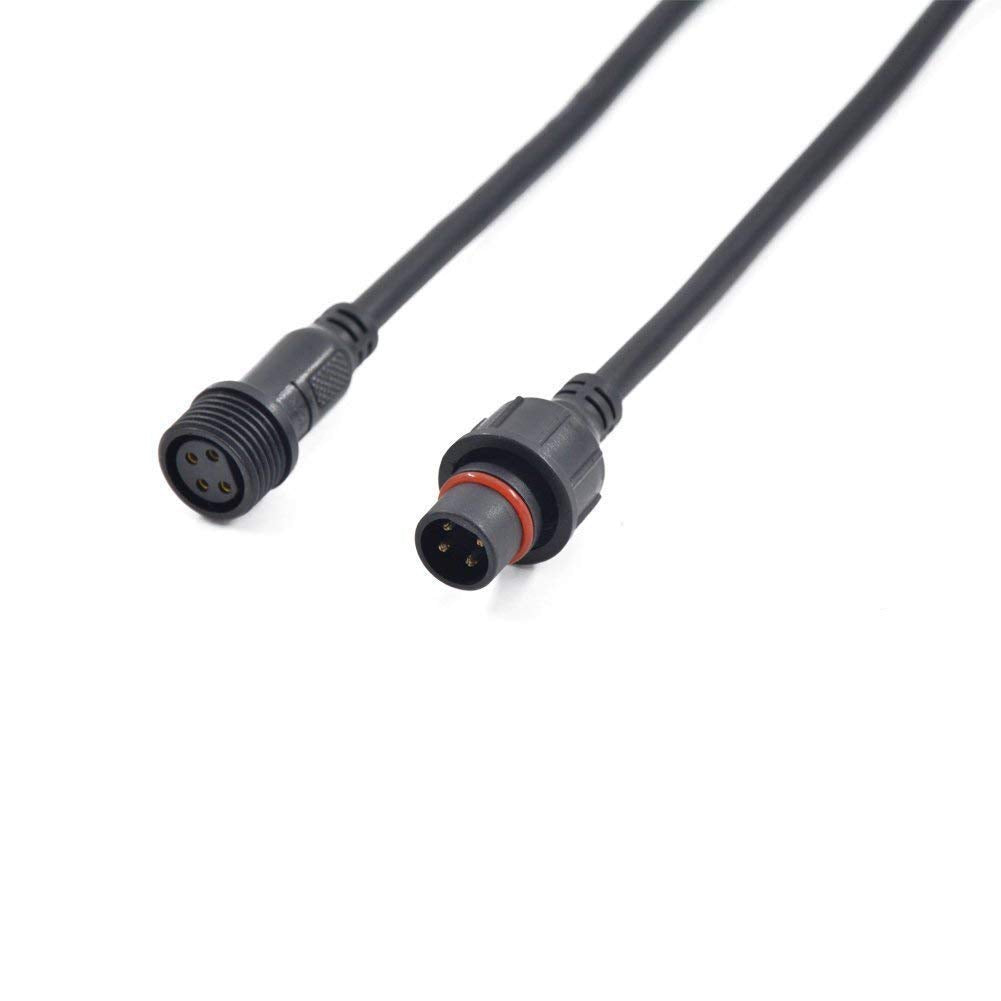 WESIRI 5Pairs 4pin Black Electrical Connector LED Connector for LED Lights 20cm Extension Cable 40cm/Pair 0.5mm 22mm Nut