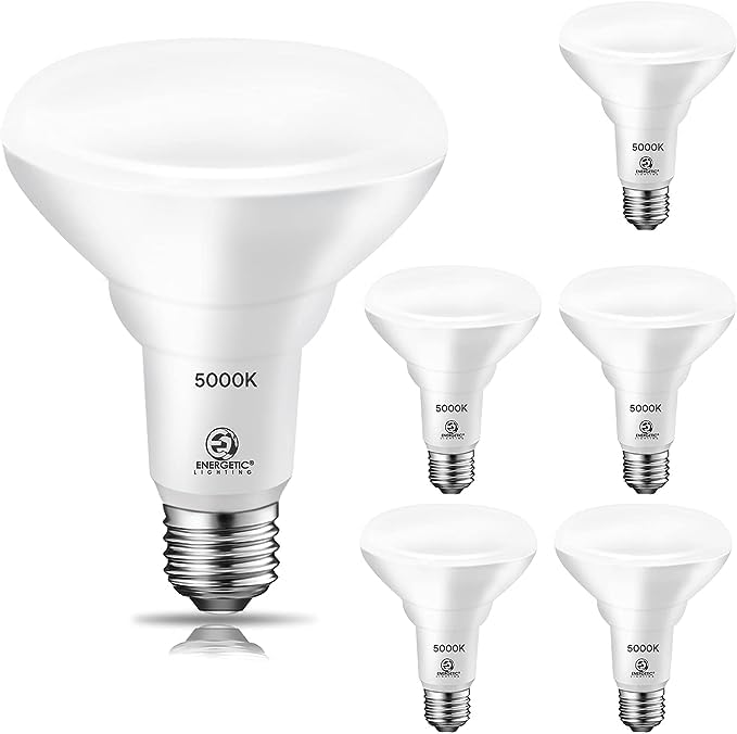 Energetic 6 Pack 65W Br30 Led Recessed Light Bulb, Dimmable, 650 Lumens, 5000K Daylight, E26 Base, Indoor Flood Light For 5/6 In
