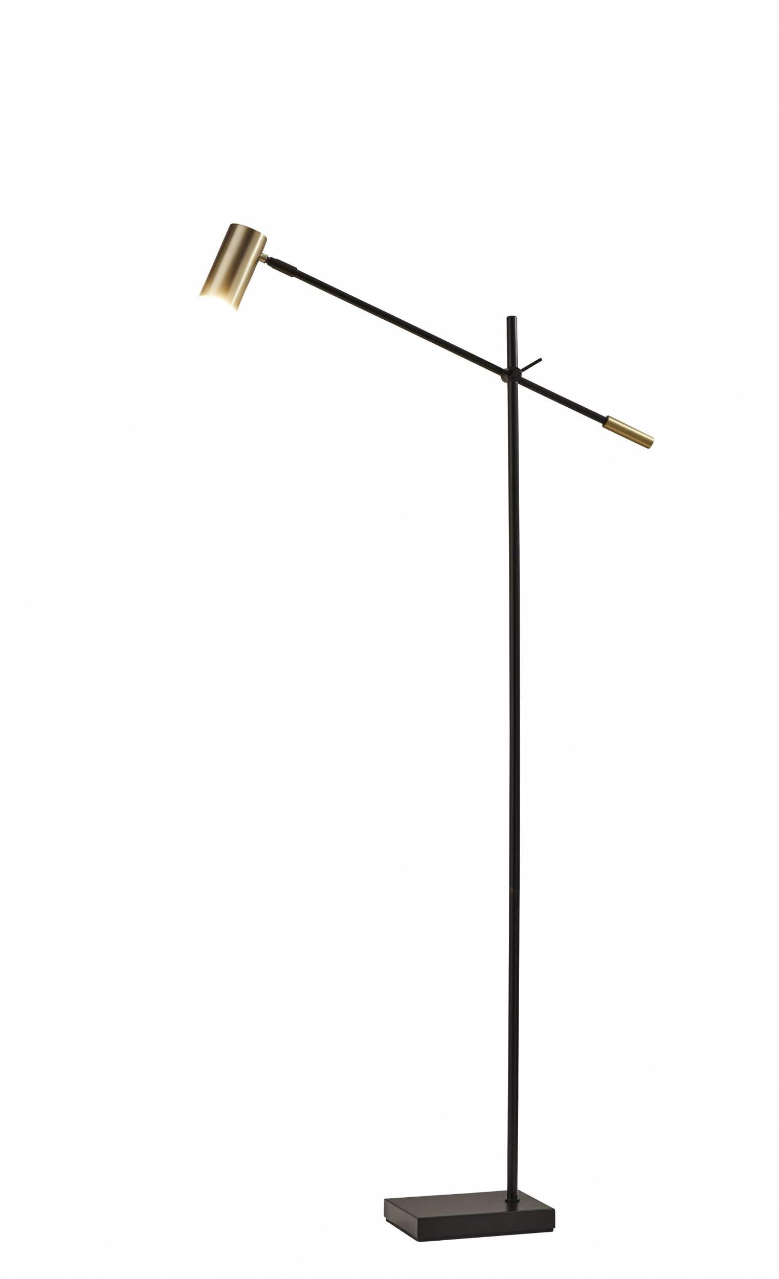 Homeroots 63'' Black Task Floor Lamp