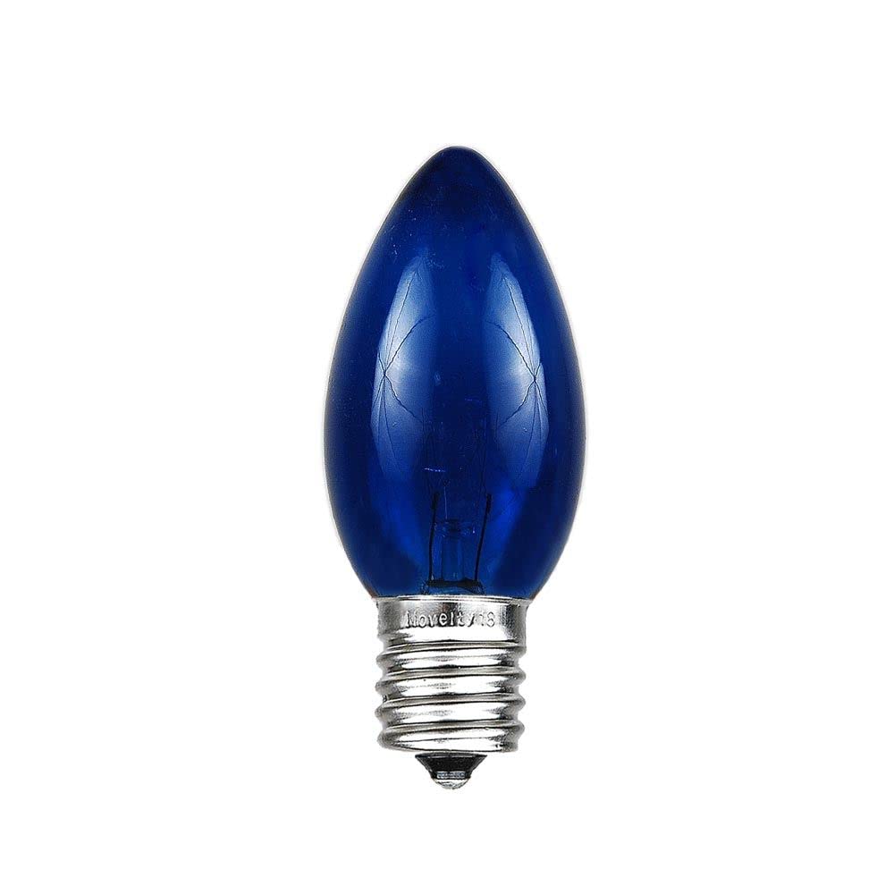 Novelty Lights 500 Case C9 Outdoor Christmas Replacement Bulbs, Blue, E17/C9 Intermediate Base, 7 Watt