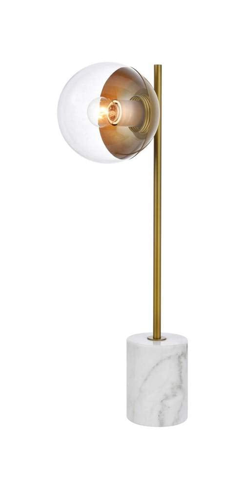 Living District Eclipse 1 Light Brass Table Lamp With Clear Glass
