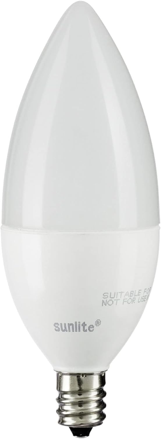 PARTPHONER E12 LED Light Bulbs B11, 6W Non-Dimmable, 600 Lumen, 4000K Neutral White, 12 Count, Model PABB054