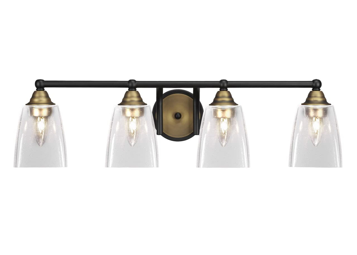 Toltec Lighting Paramount 4 Light Bath Bar In Matte Black & Brass (3424-Mbbr-461)