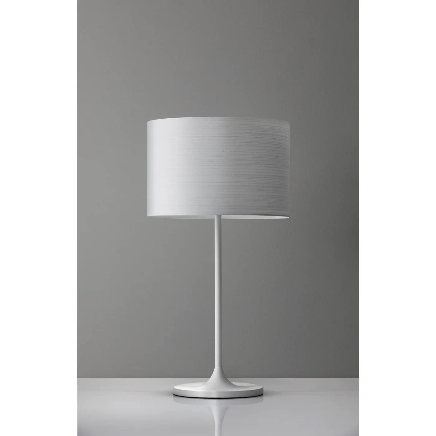 Adesso Oslo Table Lamp 22.5 in, 60W Incandescent/13W CFL, White Metal, Model 6236-02