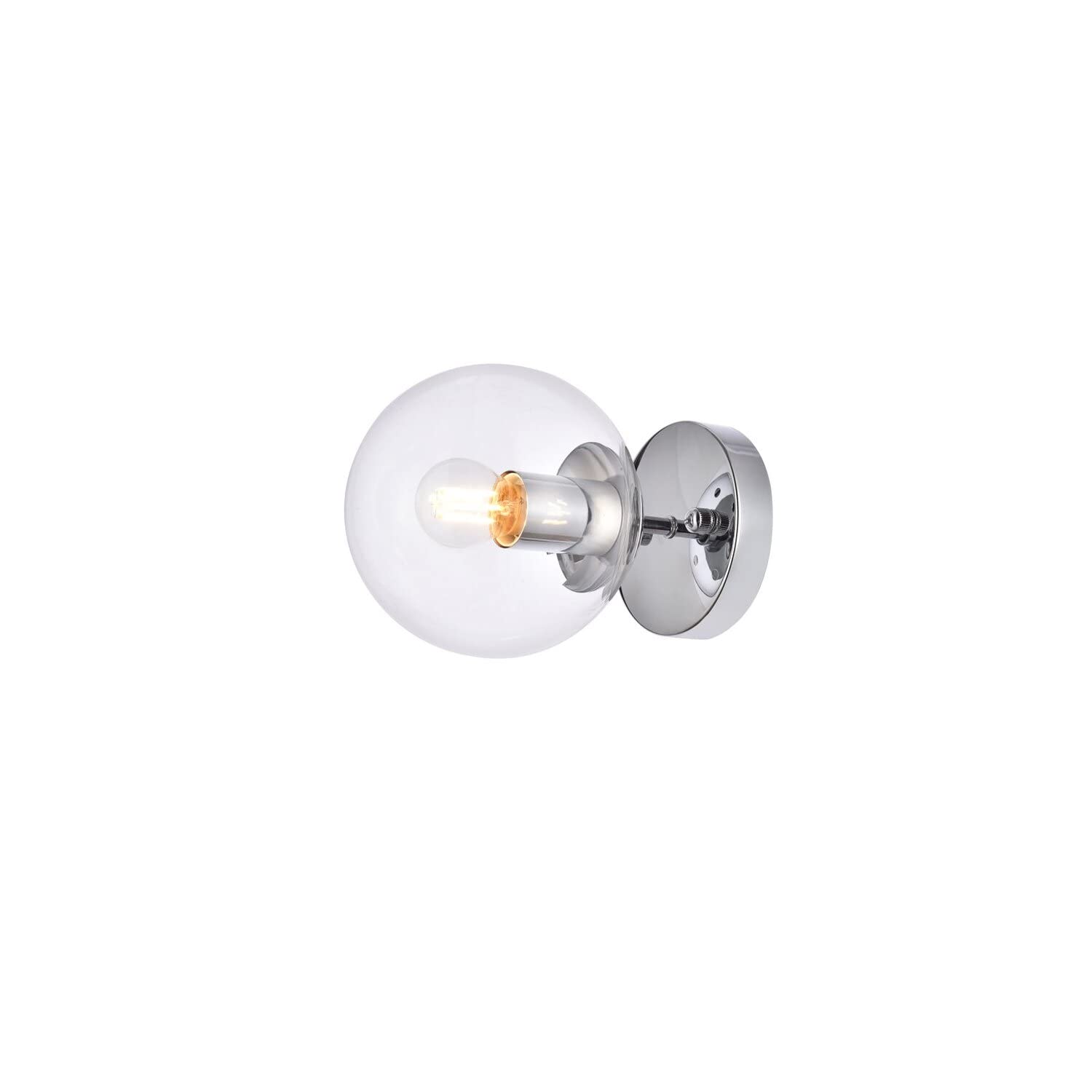 Living District Mimi 1-Light Metal Flush Mount in Chrome and Clear