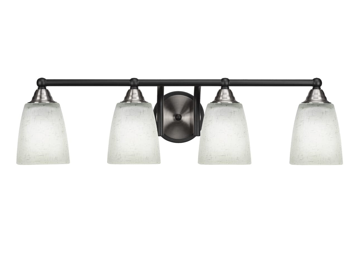 Toltec Lighting Paramount 4 Light Bath Bar In Matte Black & Brushed Nickel (3424-Mbbn-460)