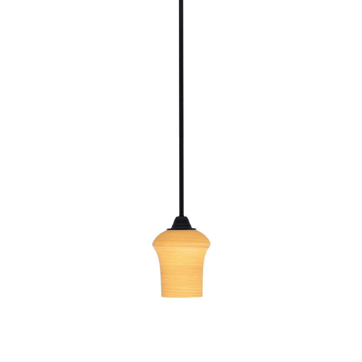 Paramount 1 Light Mini Pendant In Matte Black Finish With 5.5&quot; Zilo Cayenne Linen Glass