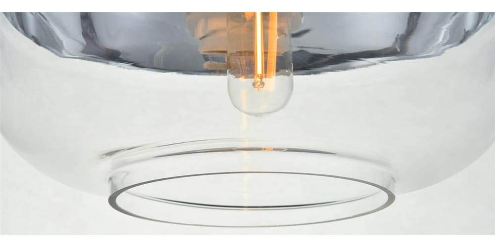 Elegant Lighting Chrome Pendant Light With Clear Glass Shade - Modern 1 Light Fixture