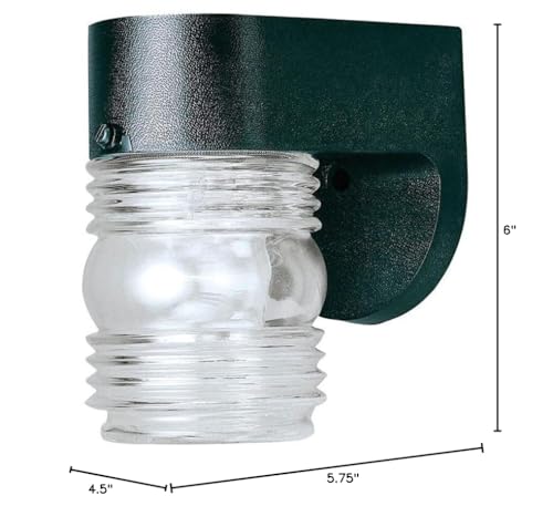 Westinghouse 6680000 Jelly Jar Outdoor Wall Sconce, 1-Light 60 Watts, Black