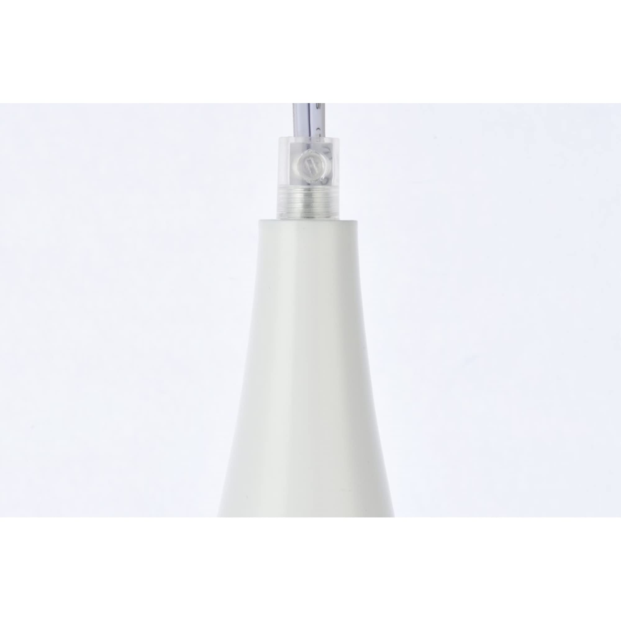 Living District Nora 1-Light Mid-Century Aluminum Pendant in White