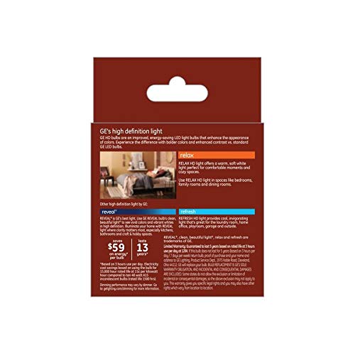 GE LED Light Bulbs, 40W Equivalent, Dimmable A15, Soft White, 2-Pack, Medium Base, Model 42227