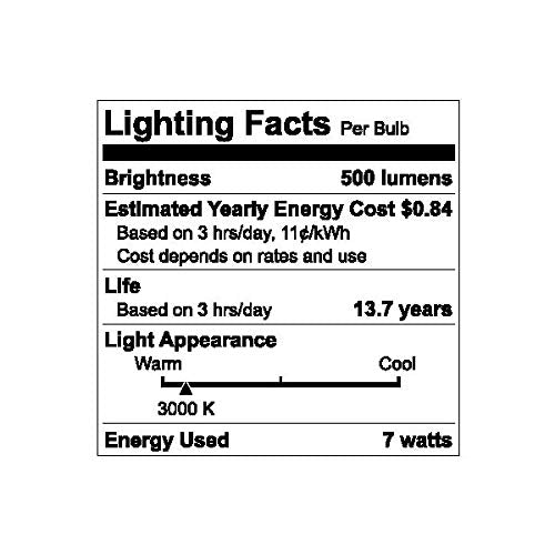 GE LED Light Bulbs, 50W Equivalent, Dimmable, Soft White, 2 Count, Model 44972