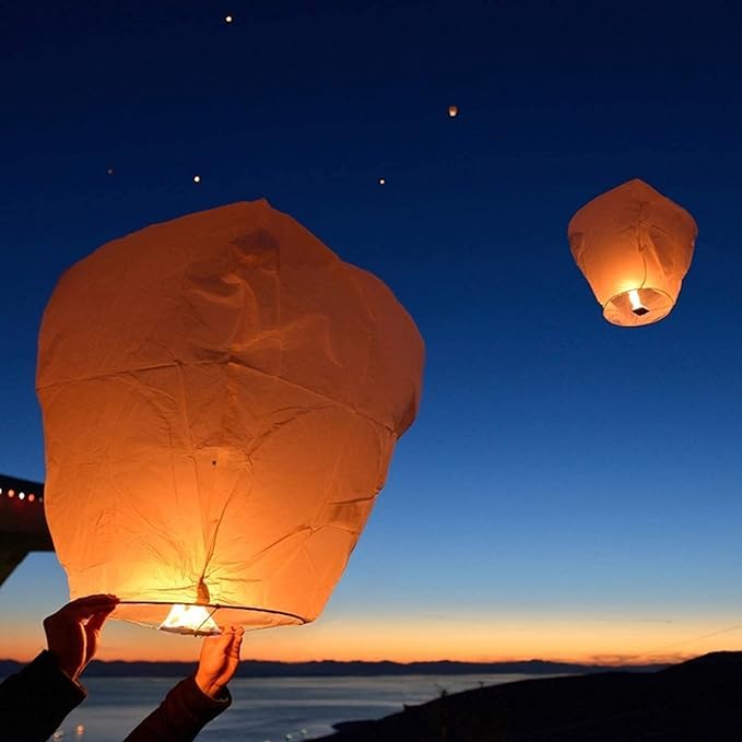 11 Packs Chinese Paper Lanterns To Release In Heaven Paper To Coordinate Wishing Lanterns For Celebrations Of Family, Weddings,