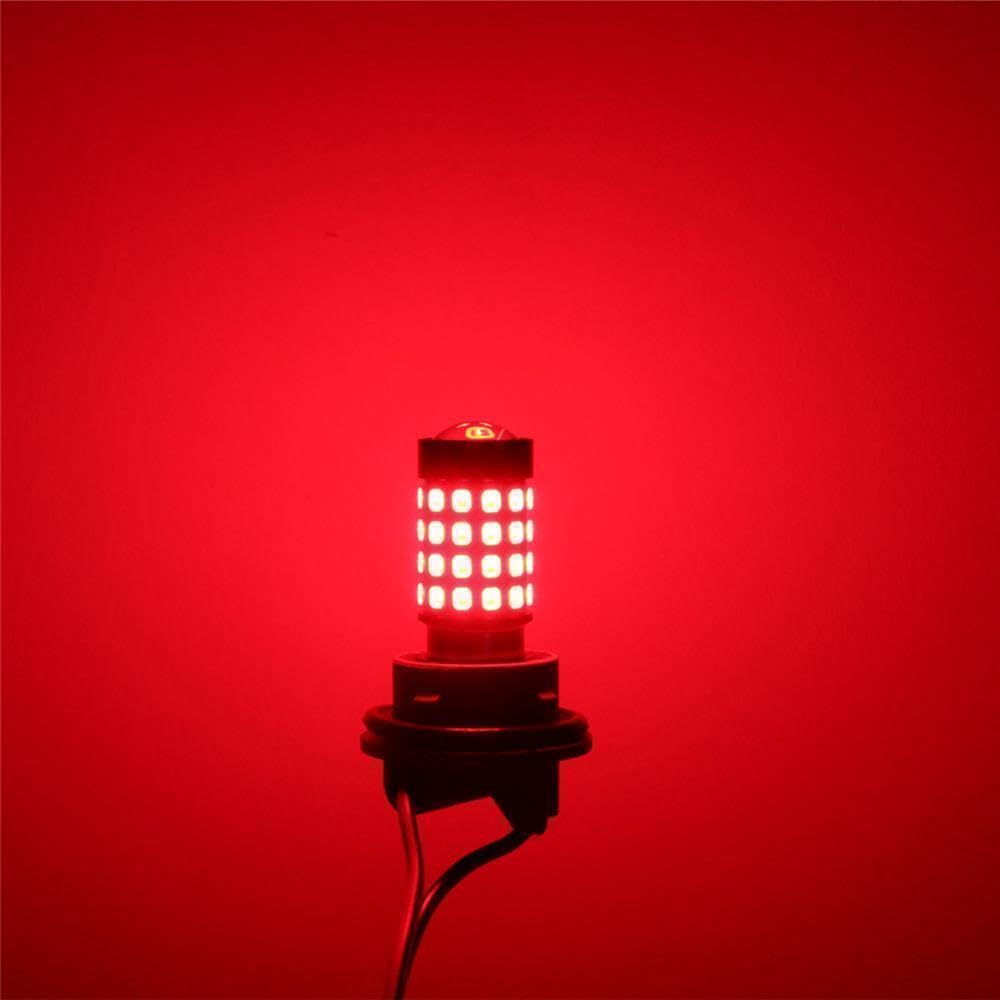 Alla Lighting 3156 3157 Red LED Bulbs - Super Bright Brake Tail Turn Signal Lights, Model Alla-2835-3157-39R-Red