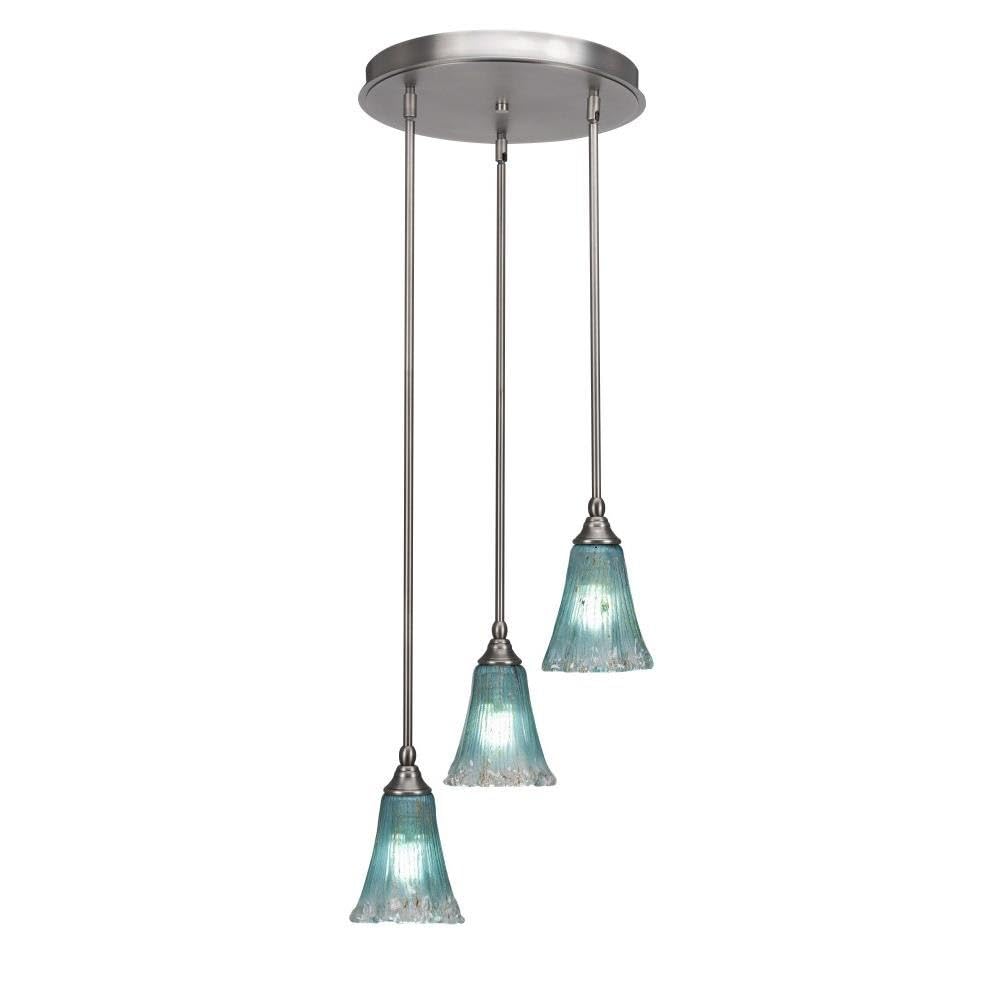 Empire 3 Light Cluster Pendalier in Brushed Nickel (2143-BN-725)