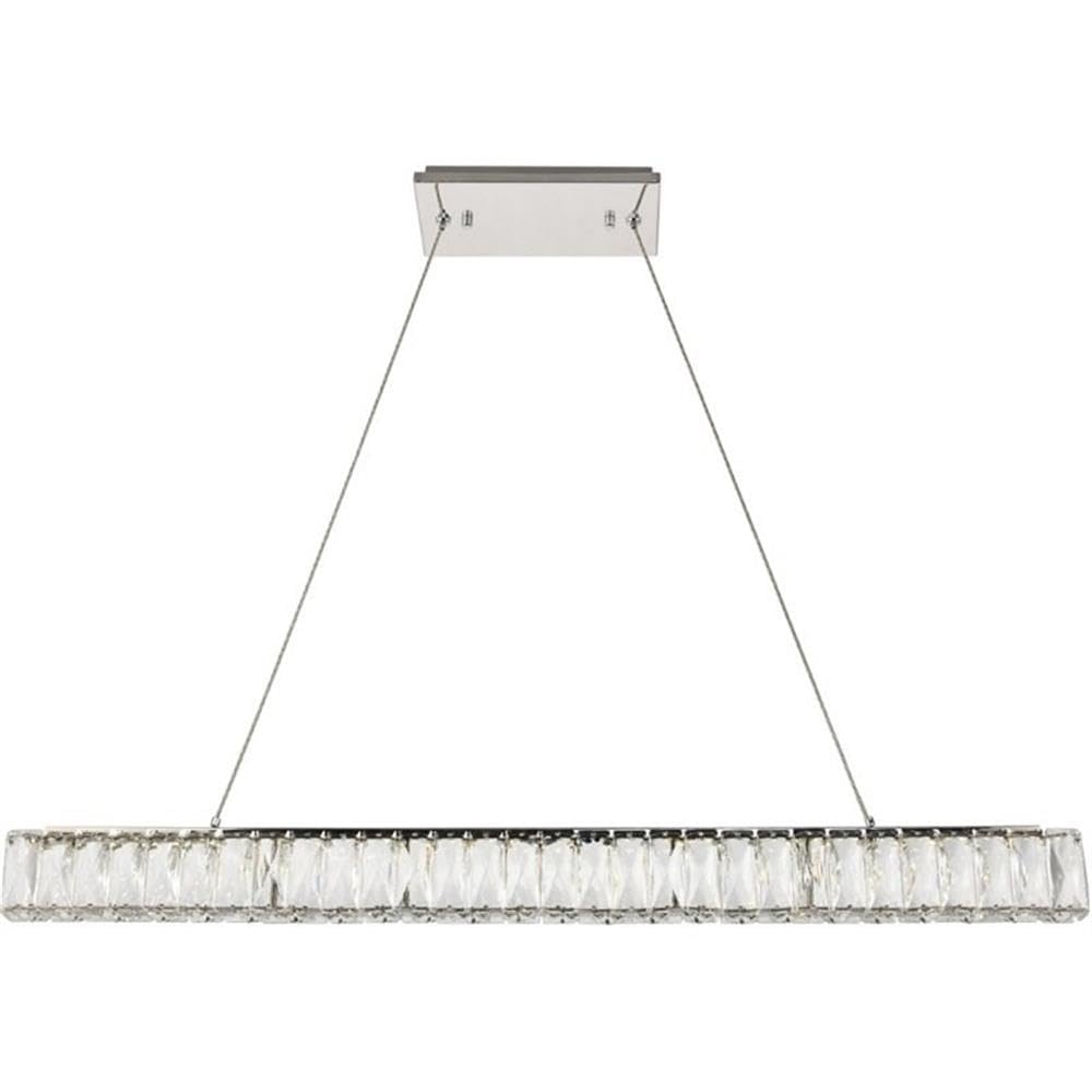 Elegant Decor Indoor Modern Monroe Integrated LED chip Light Chrome Chandelier Clear Royal Cut Crystal - 38.8x1.6x3