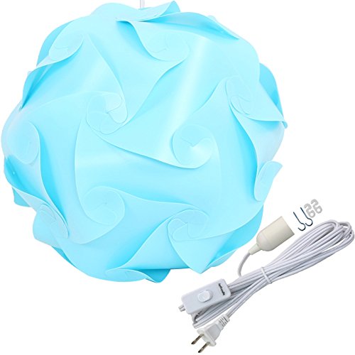 Lightingsky Diy Iq Jigsaw Puzzle Lamp Shade Ceiling Pendant Lampshade Kit With 15 Feet Hanging Cord (Sky, Xl-16 Inch)