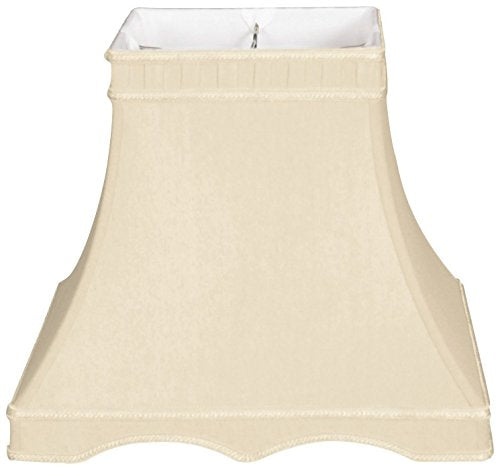 Royal Designs Square Bell with Gallery Designer Lamp Shade, Beige, 5.75 x 10 x 10.5