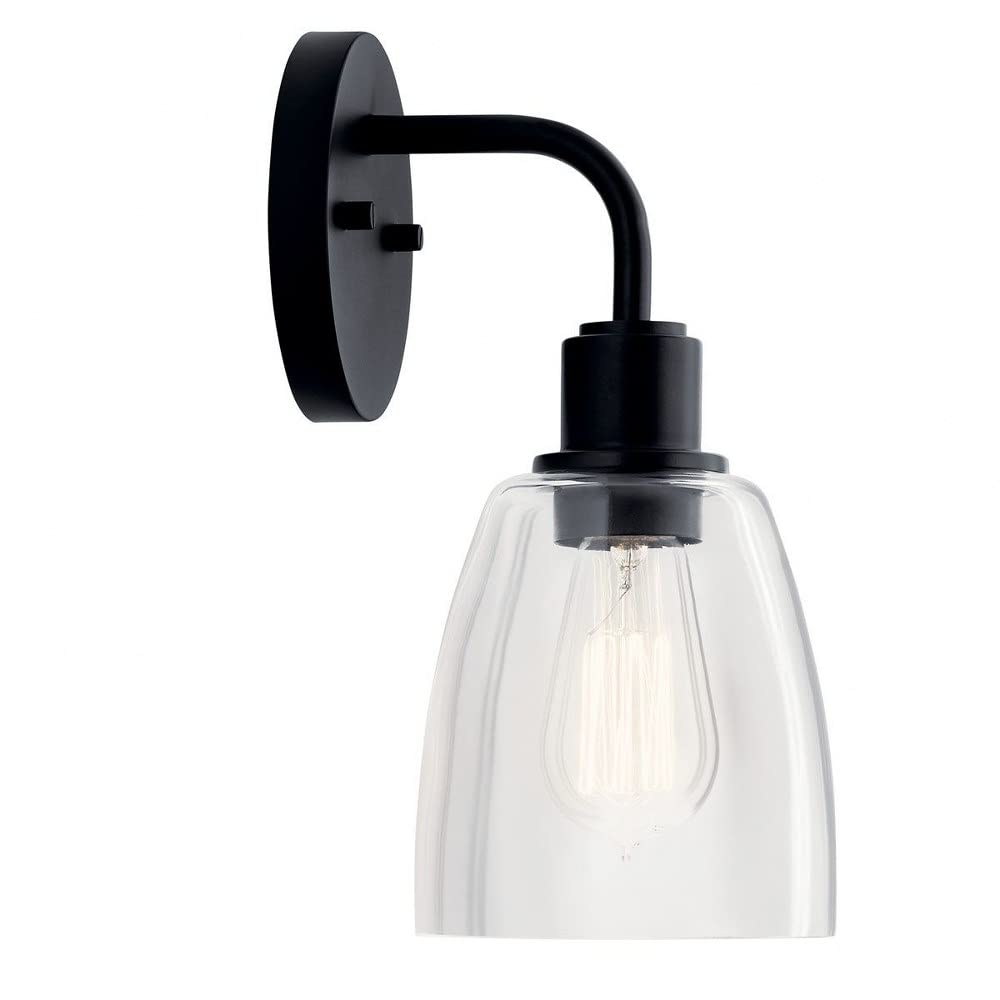 Kichler, Meller 11.25 Inch 1 Light Wall Sconce With Clear Glass In Brushed Nickel, 55100Ni