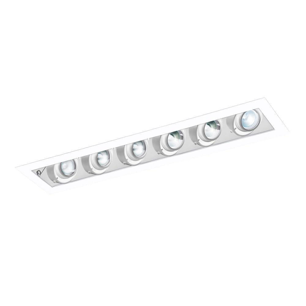 Jesco Lighting Mmg1650-6Eaw Mini Modulinear Directional Lighting For New Construction, 50W Mr16 6-Light Linear, White Interior With White Trim
