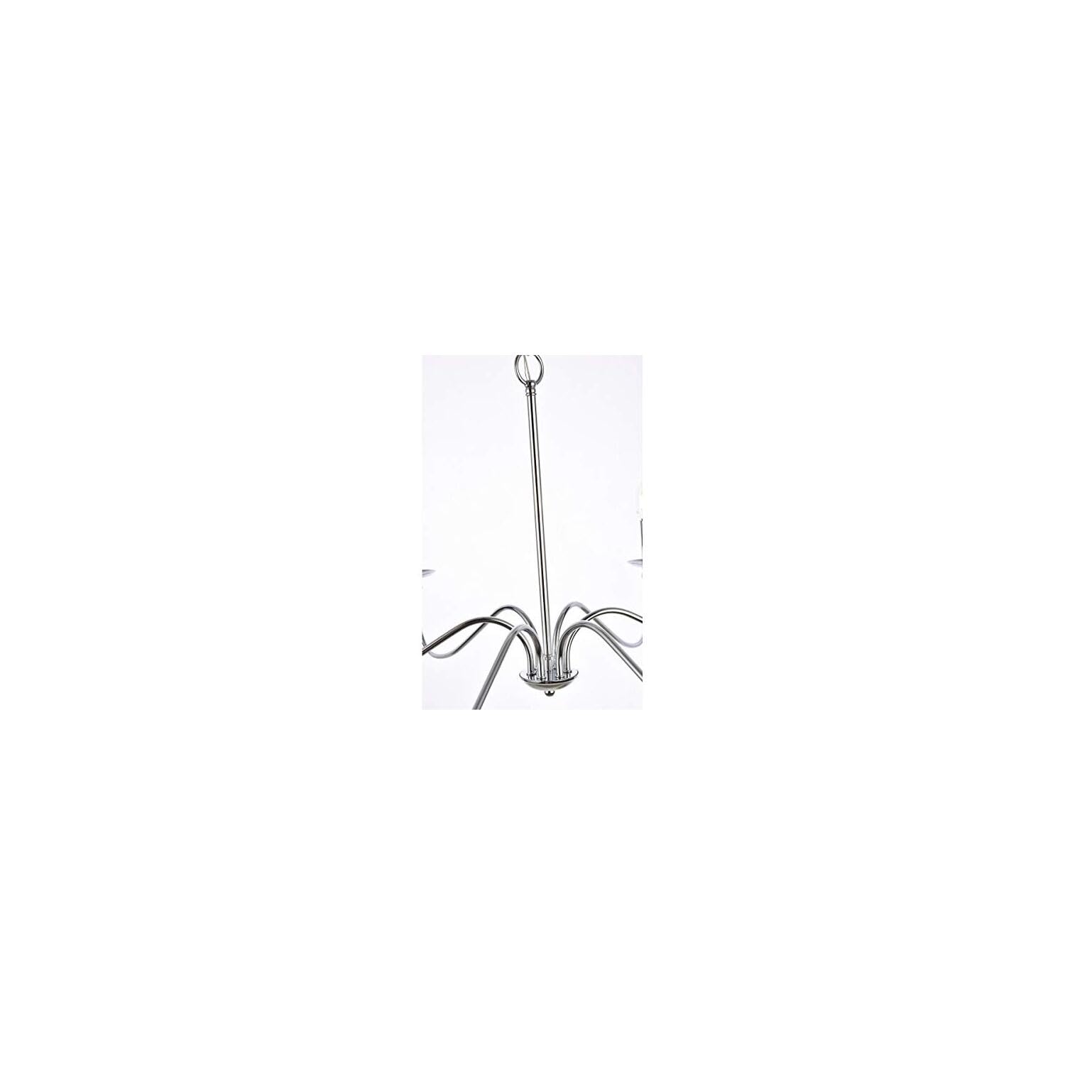 Living District Rohan 6-Light Mid-Century Metal Chandelier In Polished Nickel