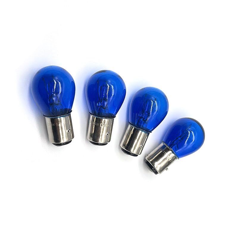 Zoucsj 4Pcs 1157 12V Blue Light Bulb for Auto Car Brake, Stop, Signal, Turn Tail Lamp - Models 1016, 1034,