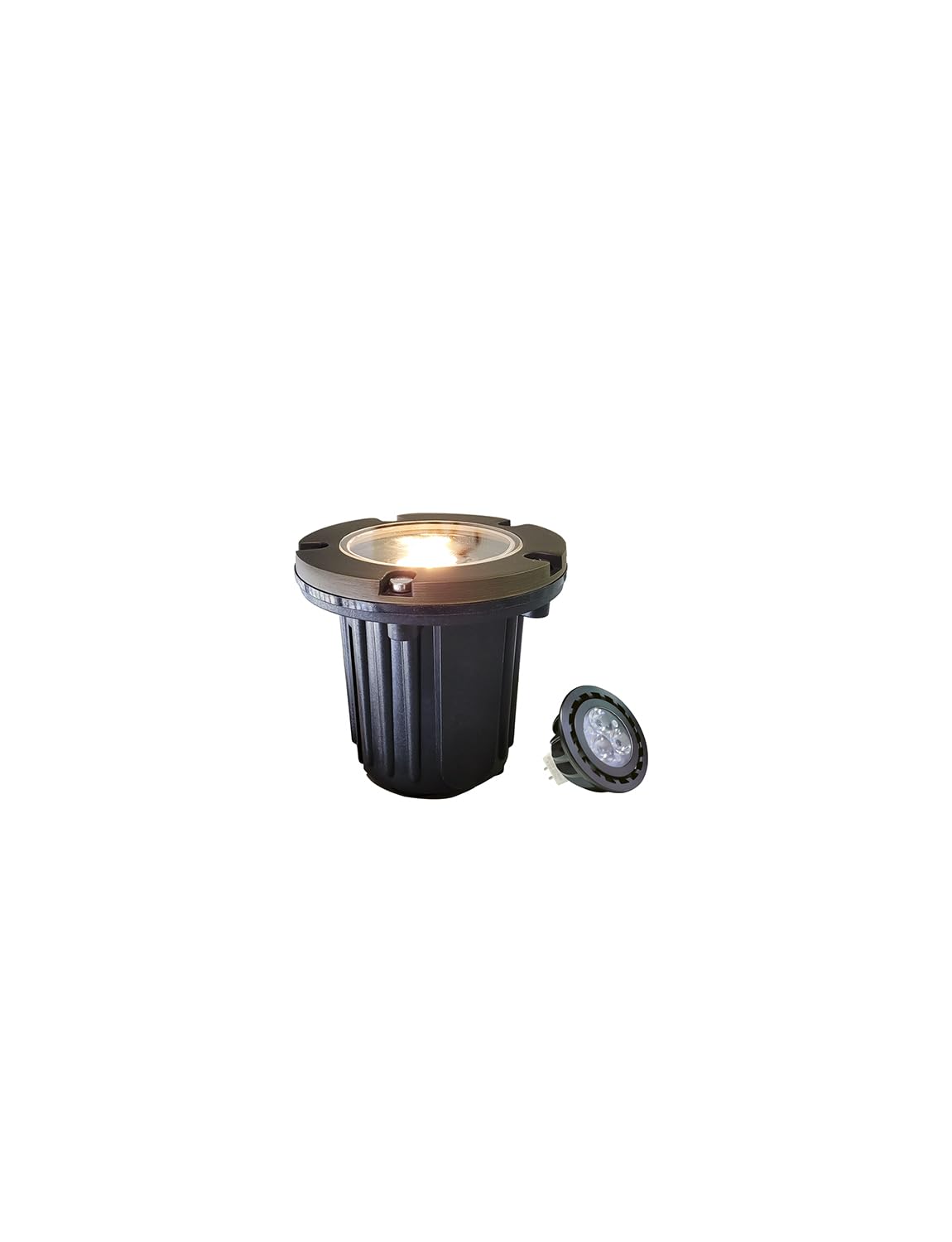 Malory Low Voltage Landscape Lights  (4.6H) Brass Top Cover 12V Outdoor In Ground Lights  Led Landscape Well Lighting For Pathway  Driveway  Deck Step And Garden 1 Pack With Mr16 Bulb (Flat Top)