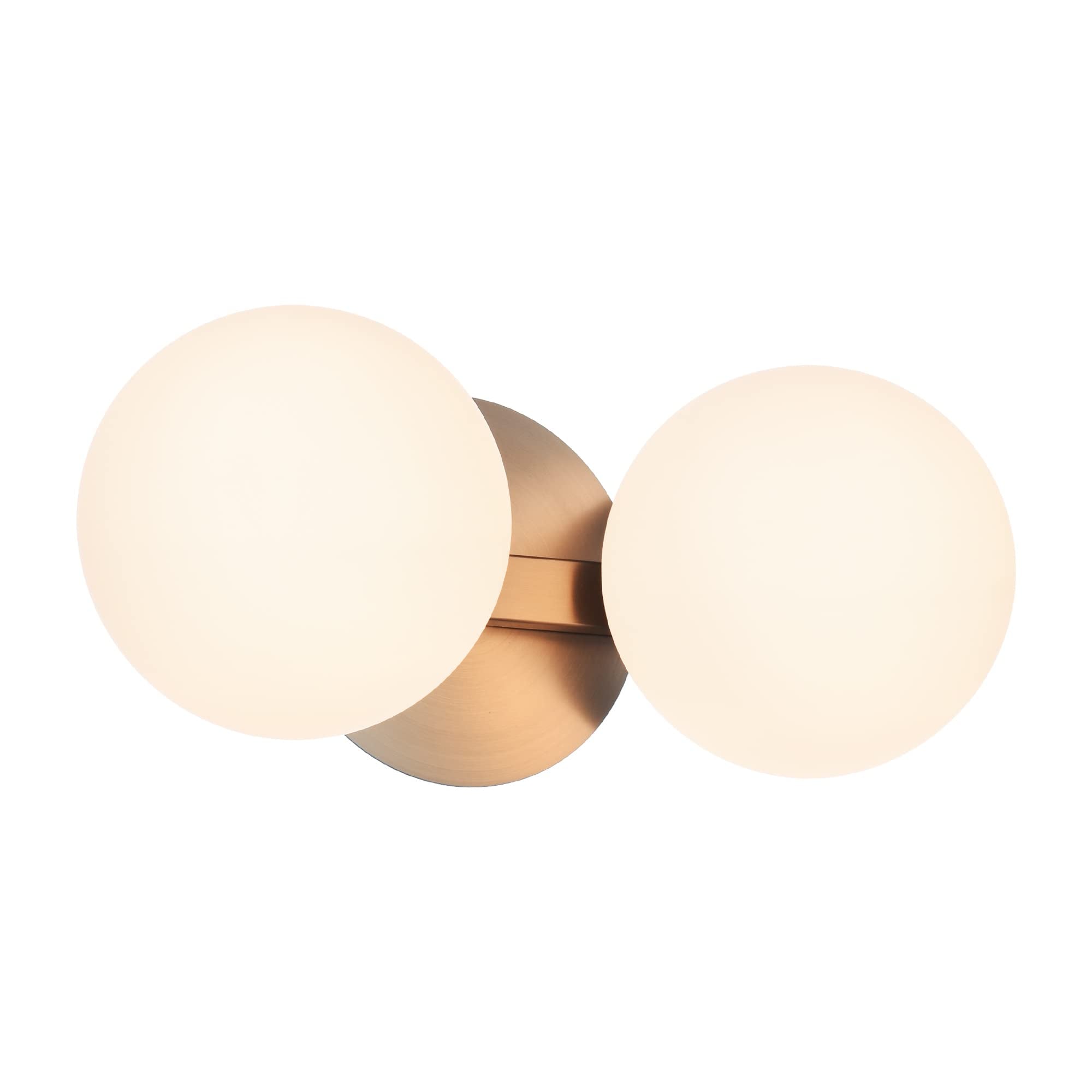 Bathroom Vanity Light Fixtures, Modern 2 Lights Globe Wall Sconce Lighting Brushed Nickel, Porch Wall Mount Light Fixture For Ba