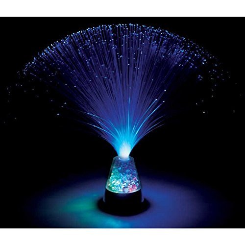 E&A Ice Fiber Optic Mood Lamp with Color-Changing Crystals Base, Blue, Model 8541999671, Made of Acrylonitrile Butadiene Styrene
