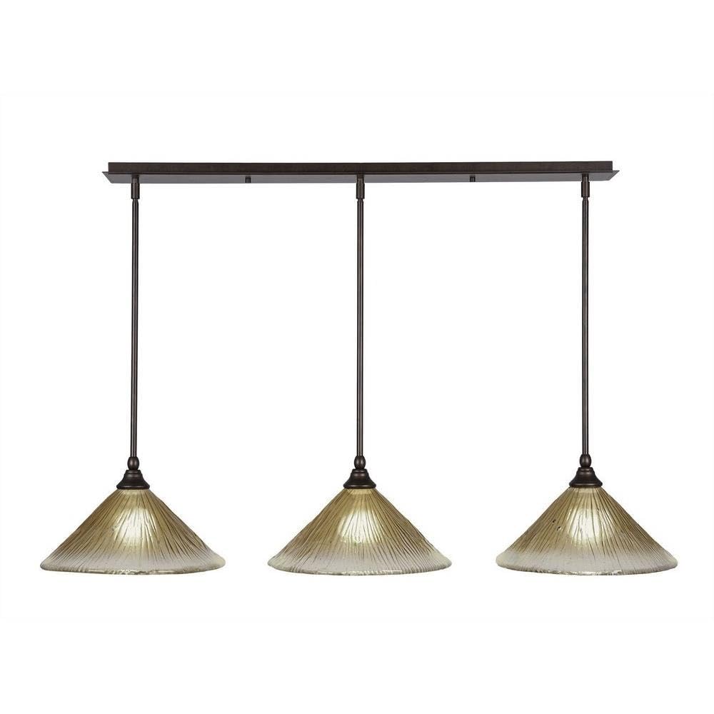 Toltec Lighting 3 Light Linear Pendalier In Bronze (36-Brz-700)