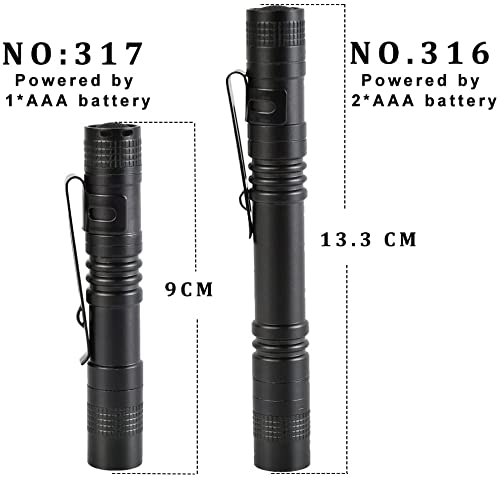 Modoao Ultra Slim Portable 900Lm Mini Led Flashlight Belt Clip Pen Light Tactical Torch 9 Cm (1 Pack)