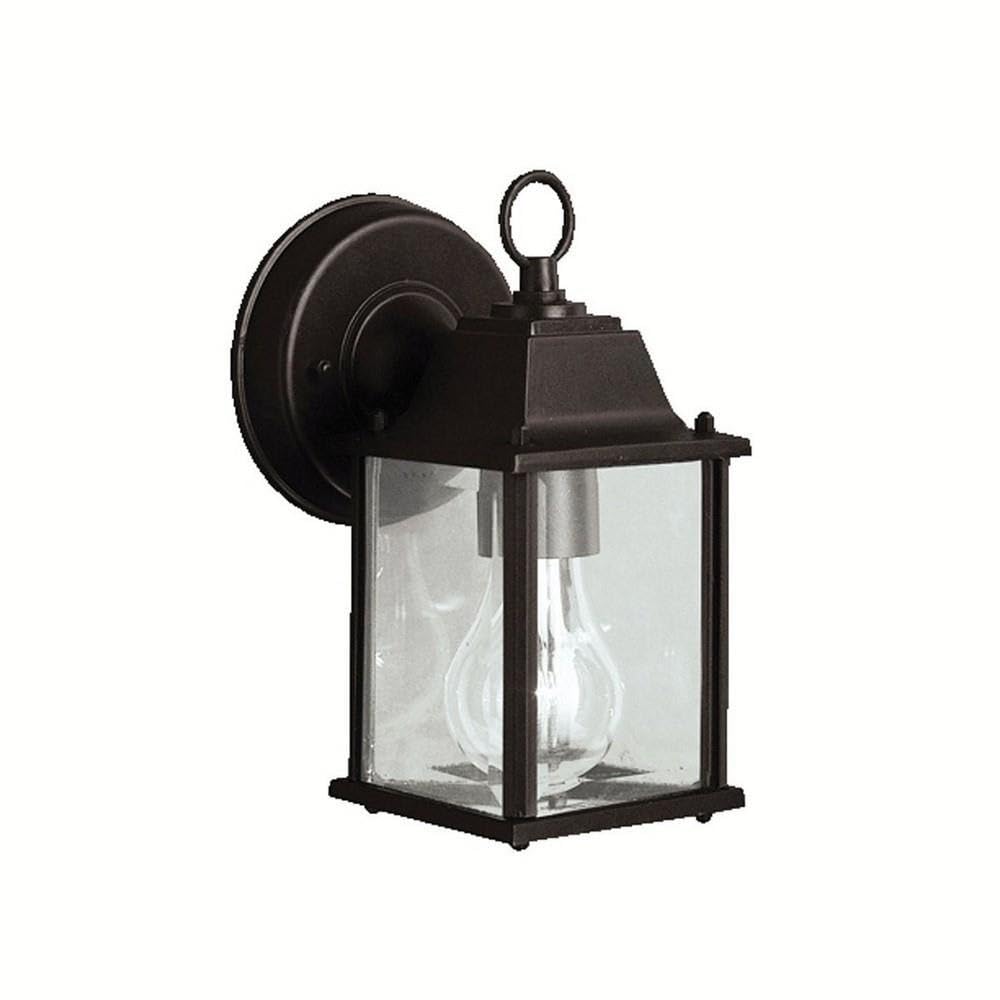 Kichler Barrie 8.5 1 Light Outdoor Wall Light with Clear Beveled Glass in Black