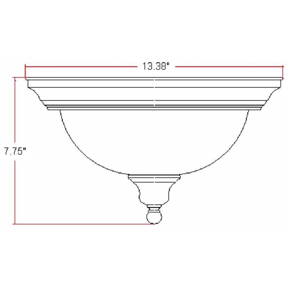 Design House 510297 Bristol Traditional 2-Light Indoor Flush Mount Ceiling Light Dimmable Alabaster Glass For Bedroom Dining Roo