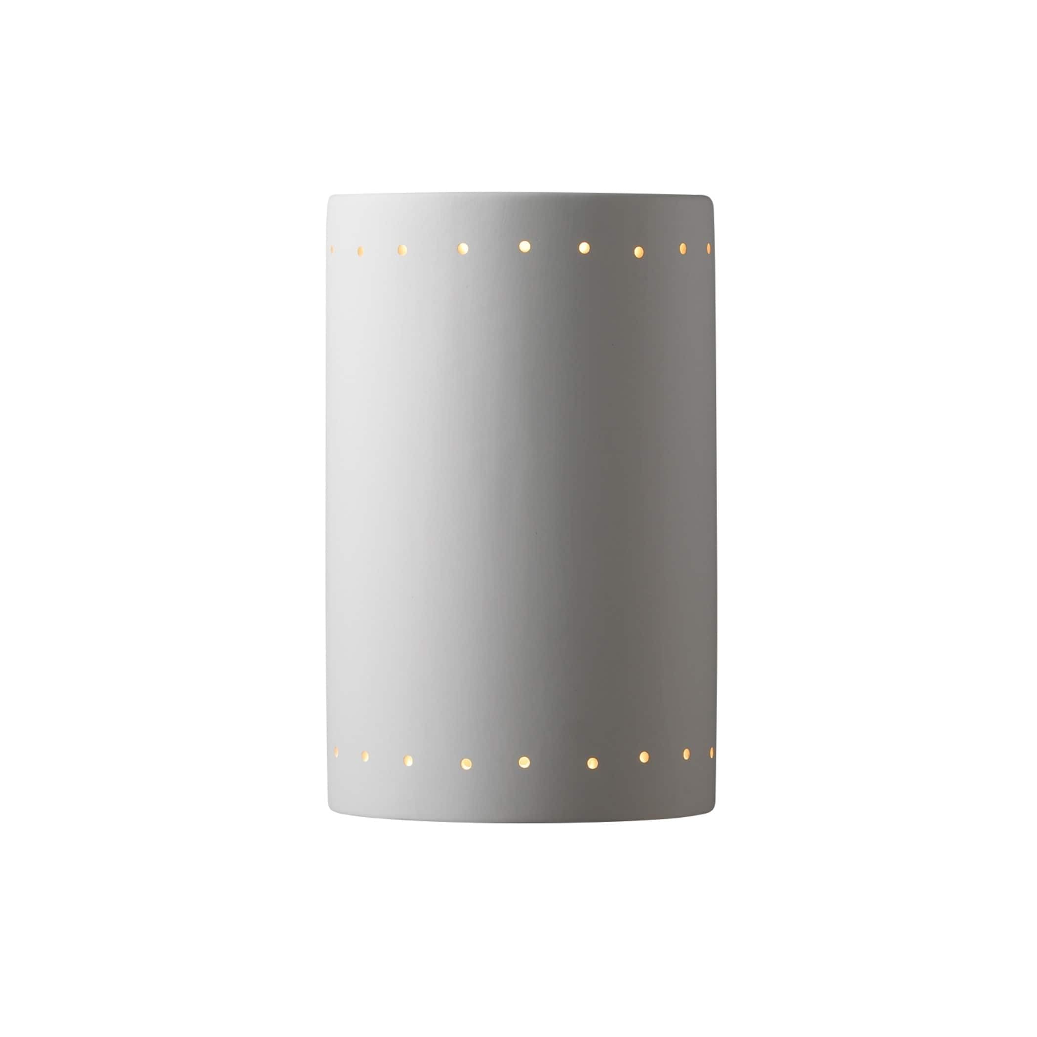 Justice Design Group Lighting CER-1290-BIS Wall Sconce with Ceramic Bisque Shades, White