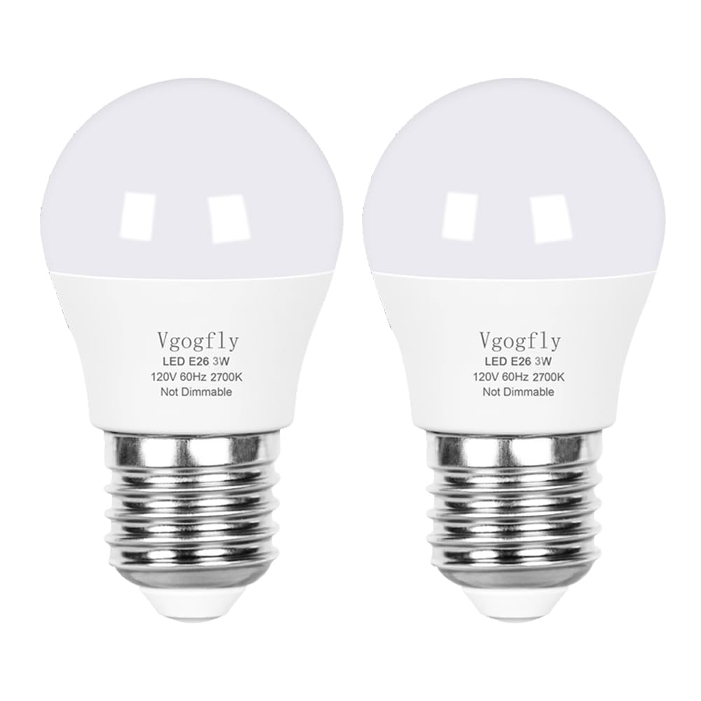 Vgogfly Led Light Bulb 25W- 3 Watt Equivalent Energy Efficient, Daylight 5000K, Non-Dimmable, E26 Base For Bedroom, Living Room 